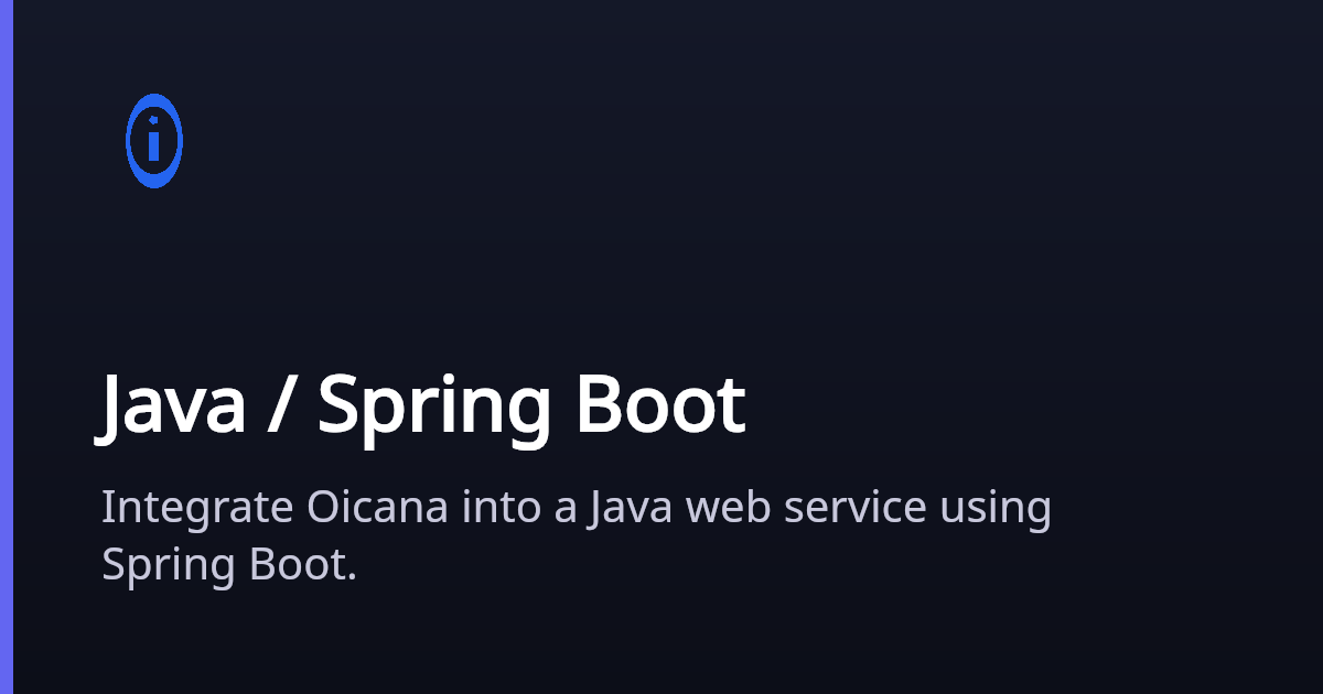 Java / Spring Boot | Oicana