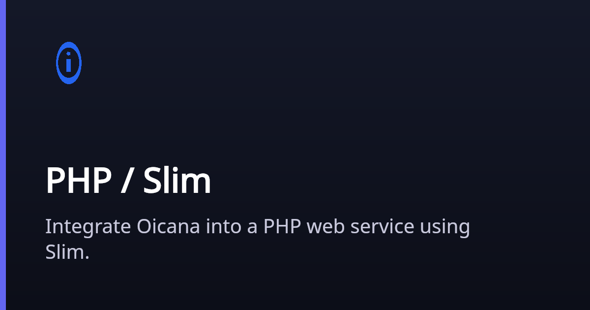 PHP / Slim | Oicana